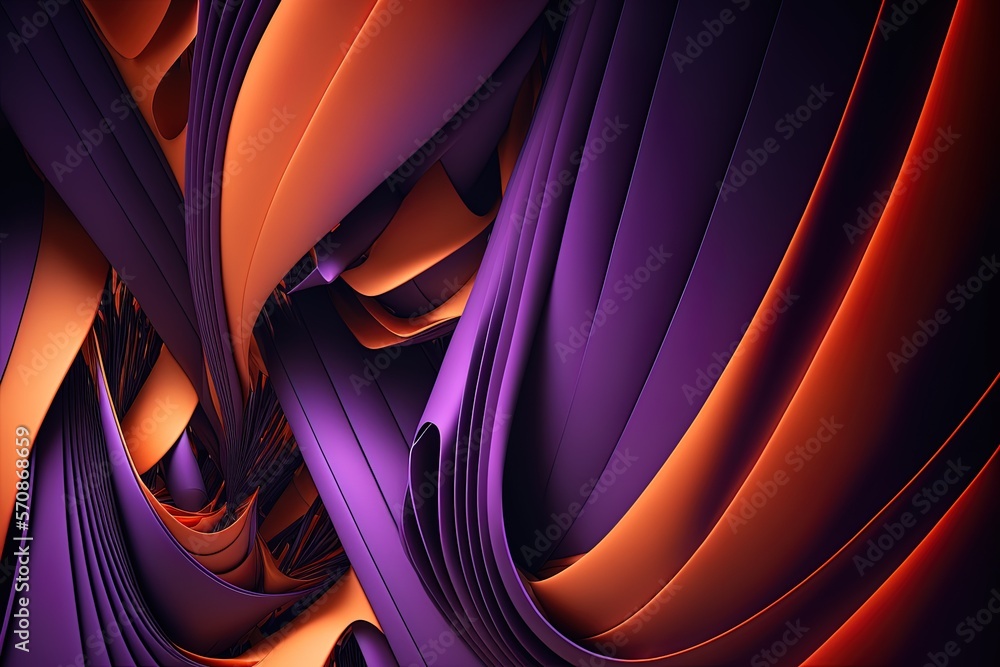 Poster as for the color scheme, it's purplish and tang graphic design in an abstract style. generative ai