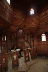 Interior of the Church of St. Michael the Archangel in Bystre, Bieszczady Mountains, Poland
