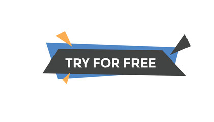 Try for free button web banner templates. Vector Illustration