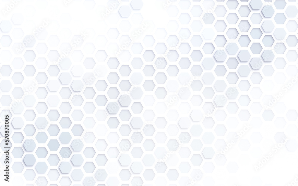 Poster light gray 3d hexagon grid pattern on white. technology, connection and data concept. high resolutio