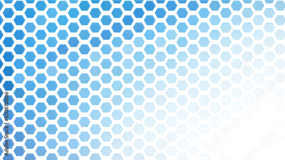 Poster light blue hexagon pattern with light effect on white background. abstract and modern background in 