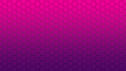 Pink and purple color gradient hexagon pattern on pink and purple background. Abstract and modern background in 4k resolution. Copy space.