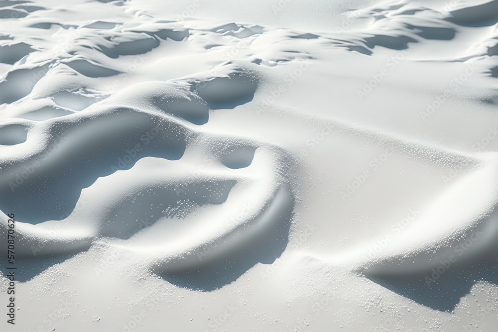 Poster perspective of snow texture from above. snowy surface in close-up. generative ai