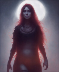 fantasy artwork dark witch created with Generative AI technology