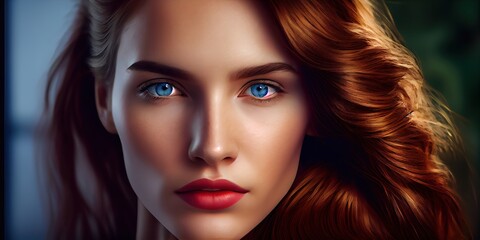 Fototapeta premium Woman with waves in her hair. hairdresser.1 (1)