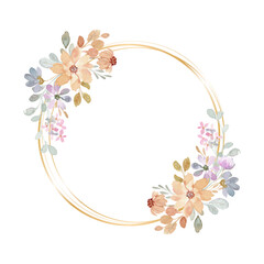 Wildflower wreath with watercolor