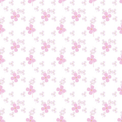 Cute pink clovers are surrounded by small pink tone clovers background, a seamless pattern that looks beautiful, bright  and attractive .