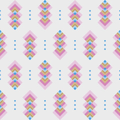 In this seamless pattern, colorful squares are used on a white background. And also placing circles arranged in rows in a row to make the work look even more cute.