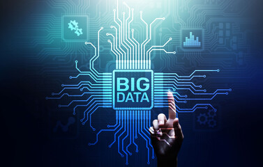 Big data analytics platform, business intelligence and modern technology concept on vitual screen.