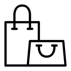 Shopping bag in outline icon. Online shop, shopping, e-commerce