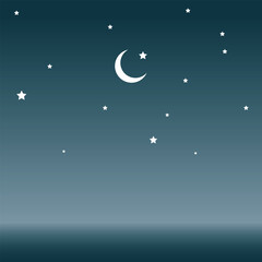 Obraz na płótnie Canvas Starry Sky and Moon