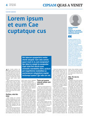 Paper newspaper design template with article, news and blue headline