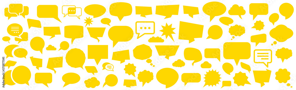 Aufkleber set different empty speech discussion bubble icons, chat sign collection - stock vector