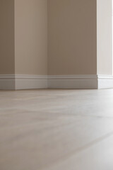 Plinth on laminate. the floor of a new apartment