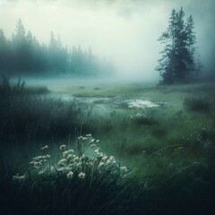 Meadow in the Fog
