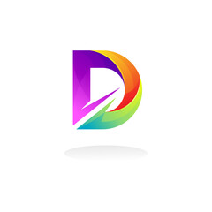 Letter D logo design modern, D and arrow icon template