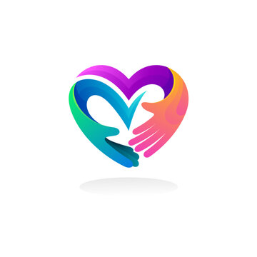 Charity logo with love design community, love care