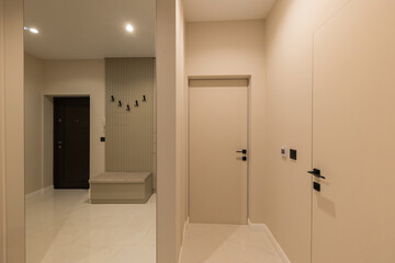 Interior of a corridor in a modern apartment in a new building