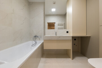 Fototapeta na wymiar Interior of a bathroom in a new building