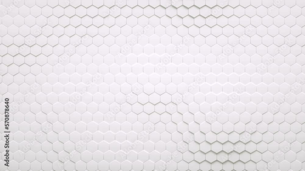 Poster geometric hexagonal abstract background. futuristic and technology concept. 3d render infinite loop