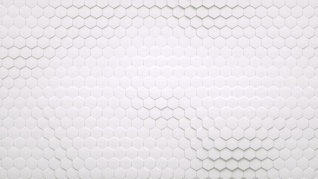 Geometric hexagonal abstract background. Futuristic and technology concept. 3D render infinite loop