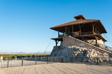 Watch tower on the grounds of  Yuma territorial prison, Arizona state historic park, USA