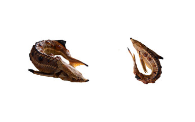 Cooked sterlet fish. Transparent.