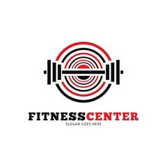 Fitness Center Icon Vector Logo Template Illustration Design