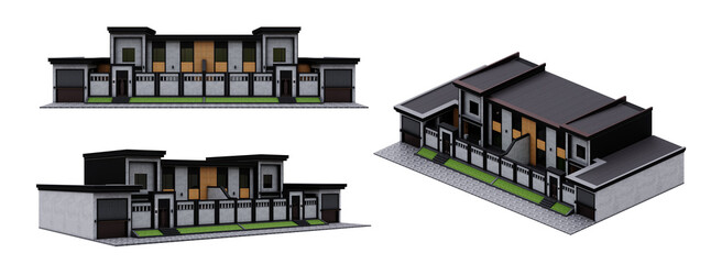 3d Contemporary House isolated
