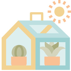 mini greenhouse flat icon