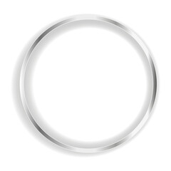 Silver circle frame isolated on a white background