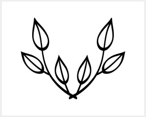 Wreath icon isolated. Eco clipart. Branch with leaf. Frame, border. Vector stock illustration. EPS 10