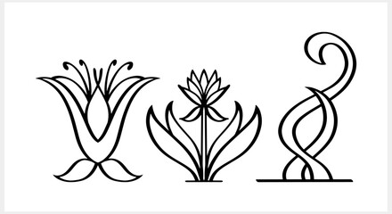 Fototapeta na wymiar Lotus flower icon isolated. Sketch clipart grass. Doodle engraving Vector stock illustration. EPS 10