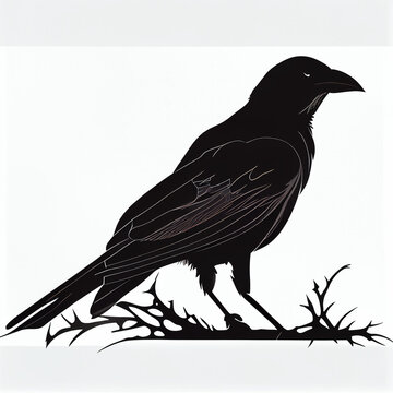 recommend clip art: Crow outline vector