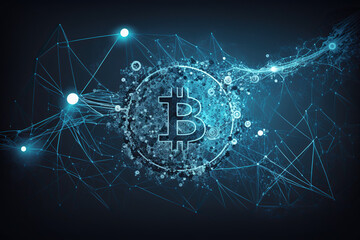 Obraz premium The Future of Finance: Navigating the World of Bitcoin on the Abstract Digital Network
