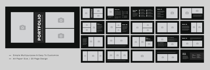 Portfolio layout and portfolio landscape with Black and White