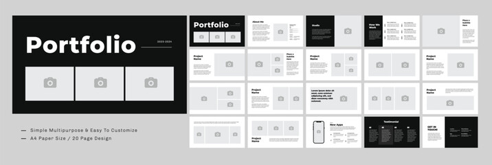 Portfolio Design and portfolio landscape with Black and White