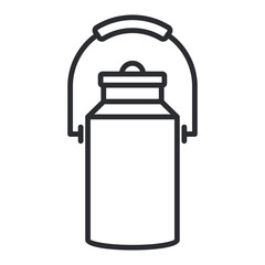 Milk can iron bin tank outline icon. Vintage milk can line illustration.