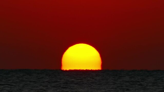 sea sunrise - shot with telephoto lens