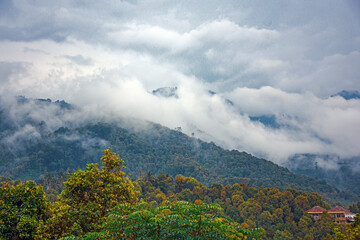 low clouds in the mountains