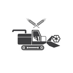 illustration of combine harvester, vector art.