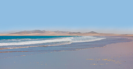 Namib desert with Atlantic ocean meets near Skeleton coast - 
Namibia, South Africa