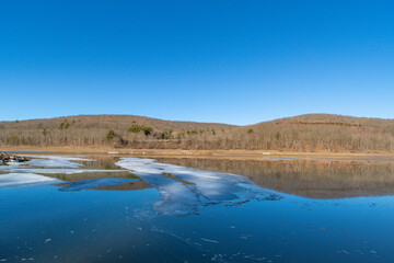 Winter landscape natural light copy space cold weather landscape background