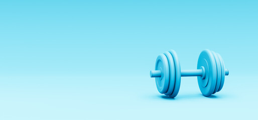 3D Illustration. Weight dumbbell on an isolated background.