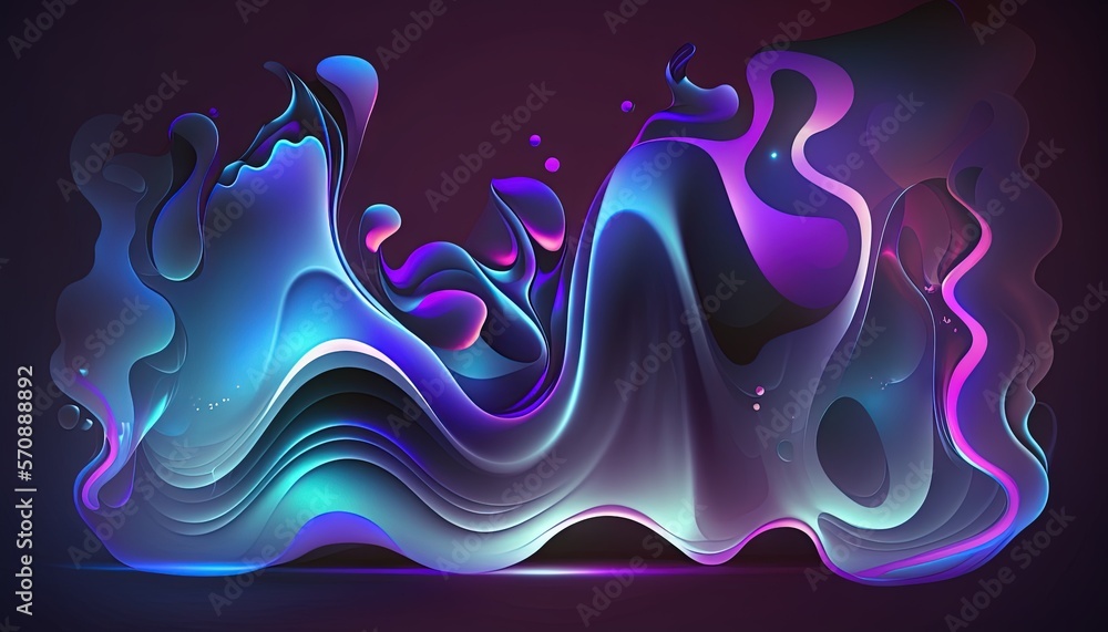 Poster an abstract background with blue and purple shapes on a dark background with a black background and 