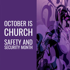 october is Church Safety and Security Month. Geometric design suitable for greeting card poster and banner
