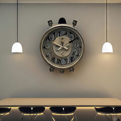 Stylish Wall Clock with Round Dial, Arrow Hands, and Minute Dials for Home Decoration.