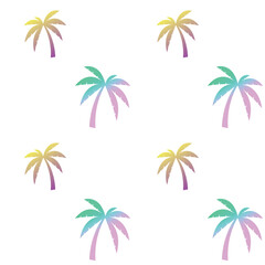 Miami Cute Palms Seamless Pattern