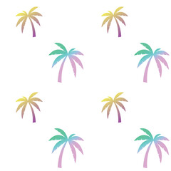 Miami Cute Palms Seamless Pattern