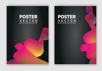 Set of Editable poster template. Can be used for poster, brochure, magazine, card, book, flyer, banner, anniversary. Trendy corporate style.